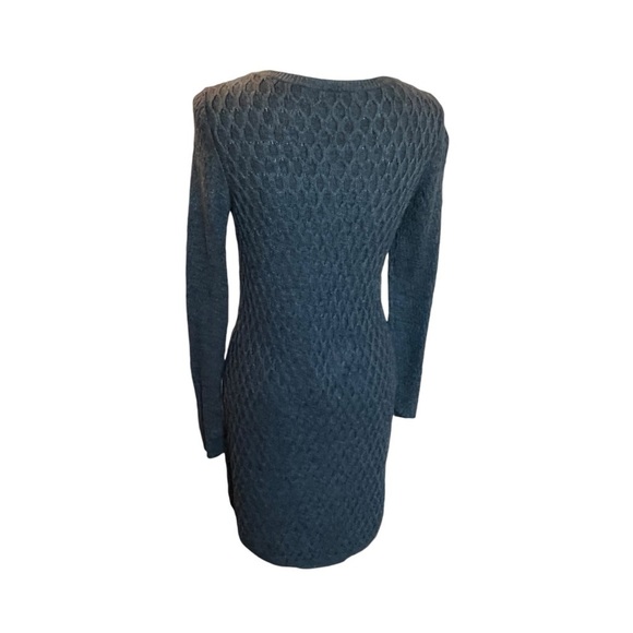 Loft Dress Womens Size Small Knit Gray Stretch Long Sleeve Wool Blend - Picture 3 of 8